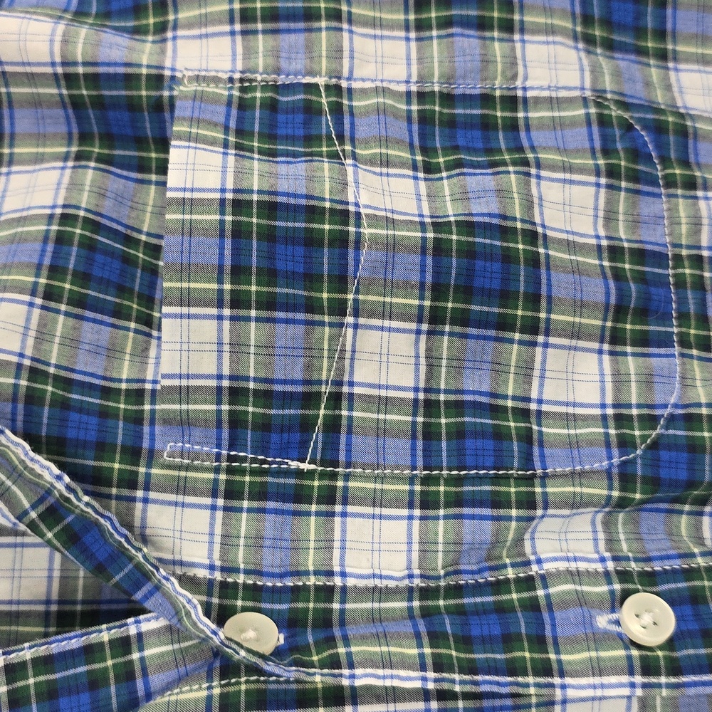 American Eagle Shirt Blue Plaid Casual Button-Front Long Sleeve Men's XS - Picture 4 of 8